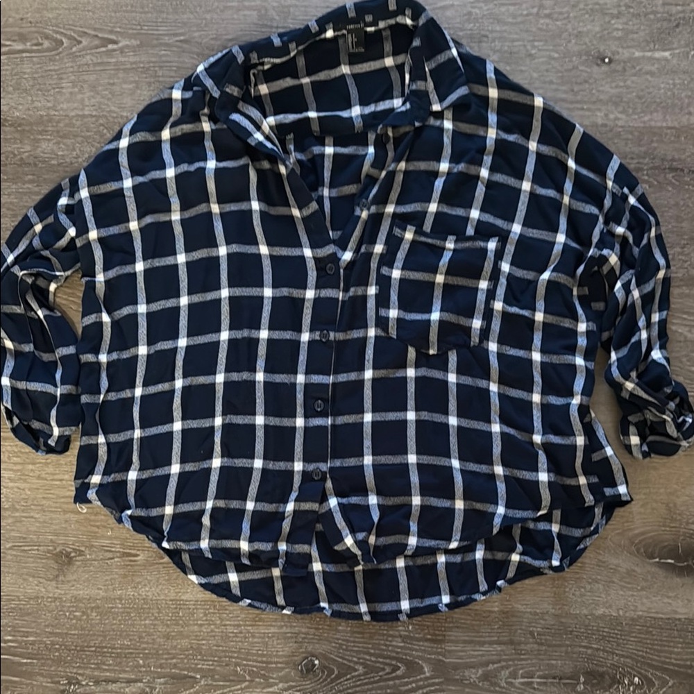 Forever 21 Blue and White Checkered Shirt